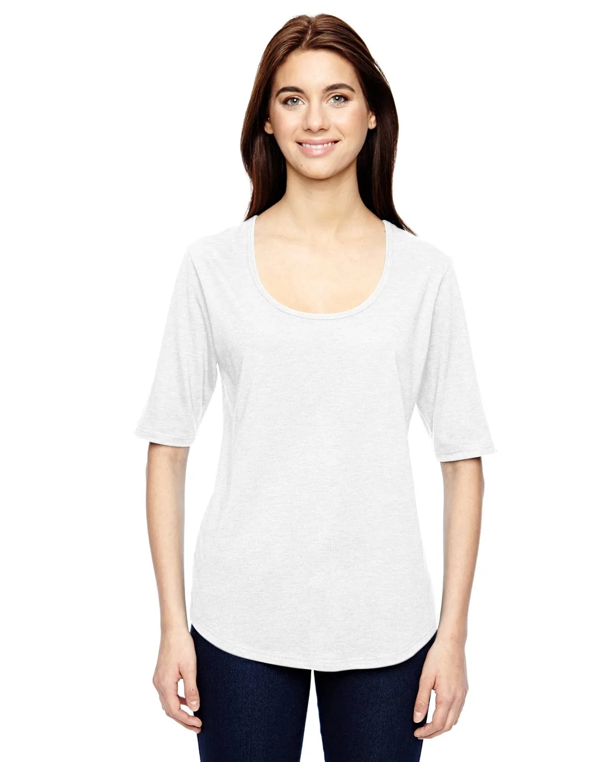 Anvil Ladies Triblend Deep Scoop Half-Sleeve T-Shirt