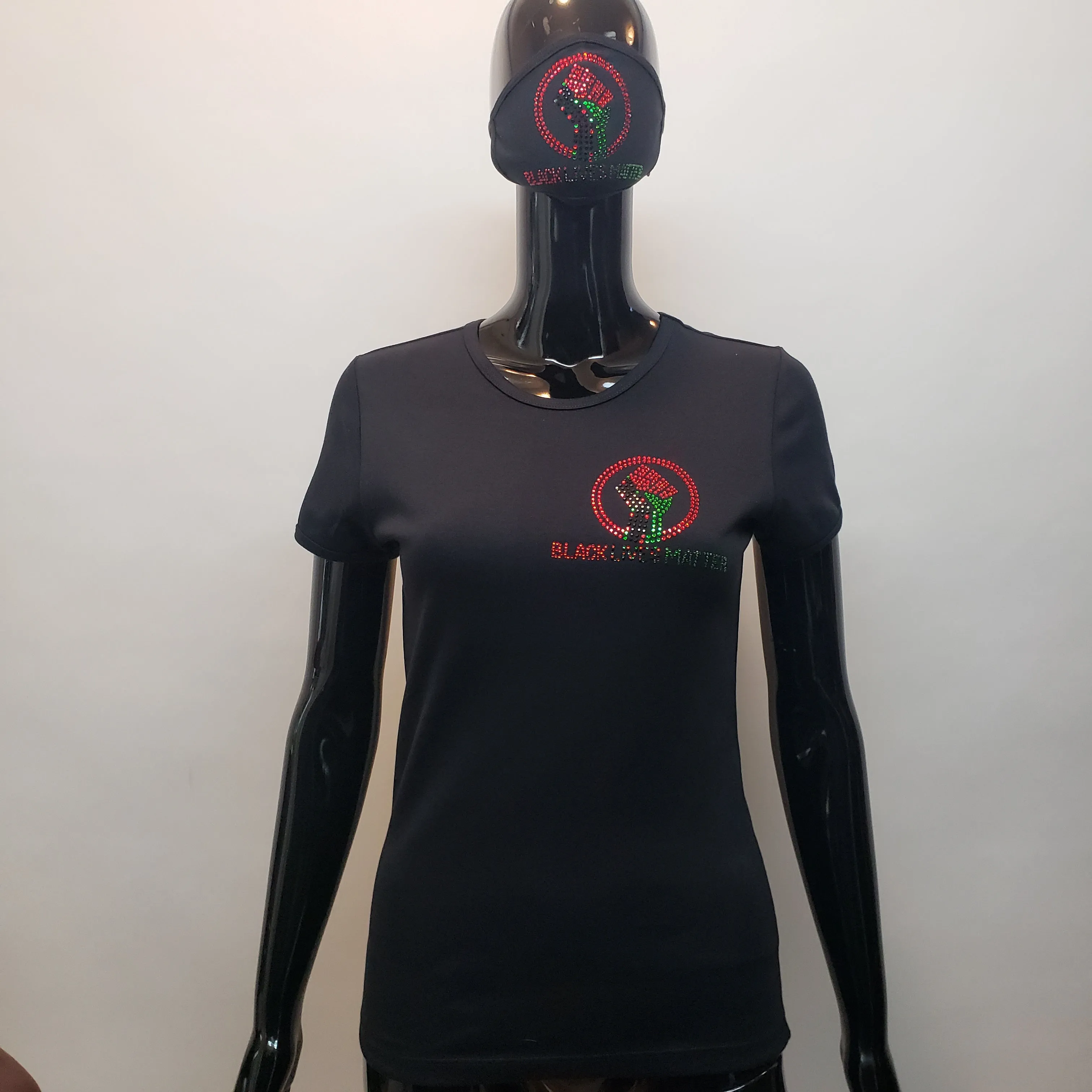 Black LM ladies Black power T