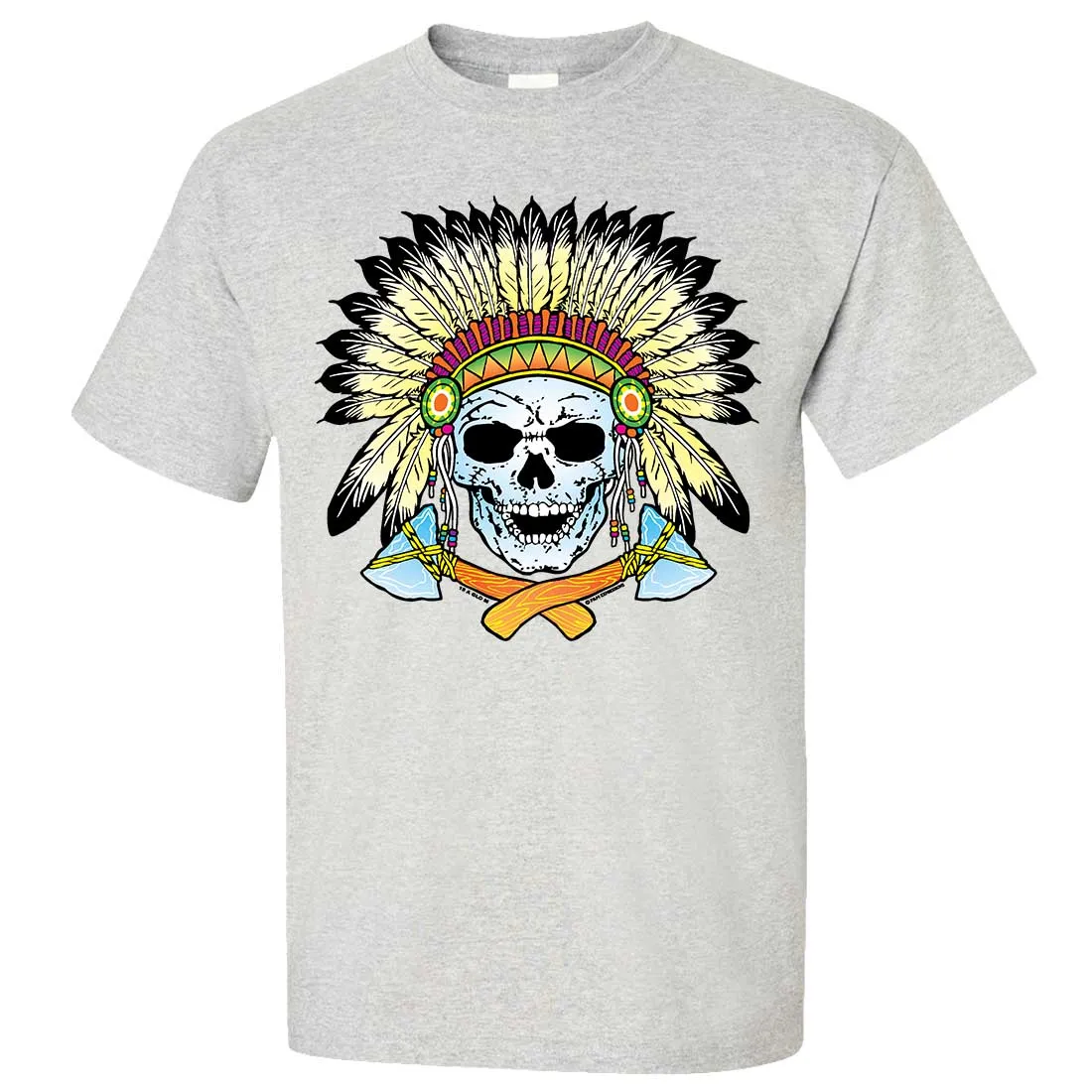 Native American Indian Skeleton Tomahawk Chief Asst Colors T-shirt/tee