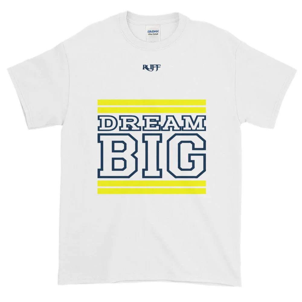 White Yellow and Navy Blue Short-Sleeve T-Shirt